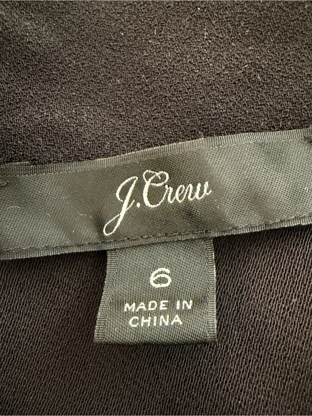 J Crew black drapey faux wrap top